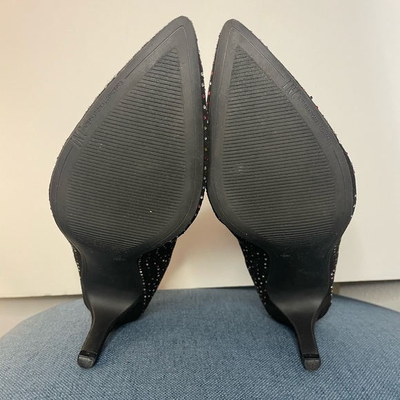 INC Black Rhinestone Padded Bray Pointed Toe Stiletto Booties size 10 - Picture 3 of 12
